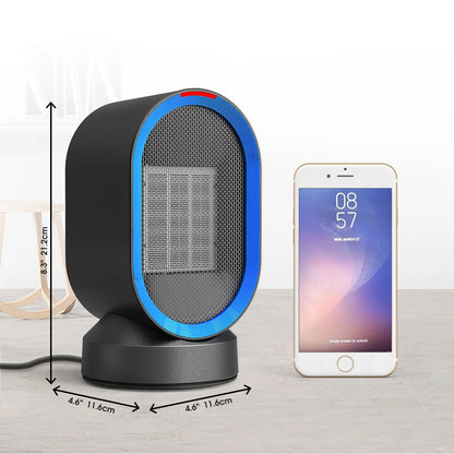 600W Space Heater, Desk Heaters with PTC Ceramic Heating , 45° Oscillation ,Tipped-Over Protection, Black