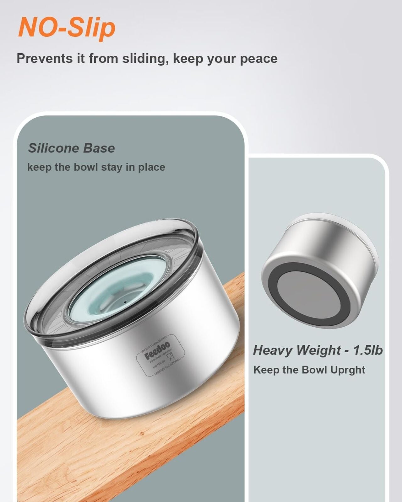 1Gallon Dog Water Bowl, 3.8L No Spill Water Bowl for Dogs, Stainless Steel Sp...